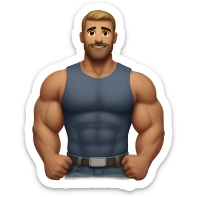 Big buff guy sticker