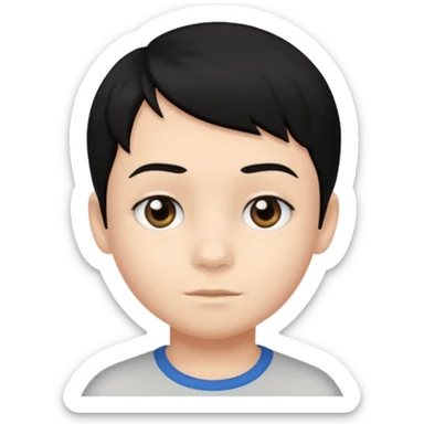 7 yaş siyah göz siyah saç erkek çocuk beyaz tenli sticker