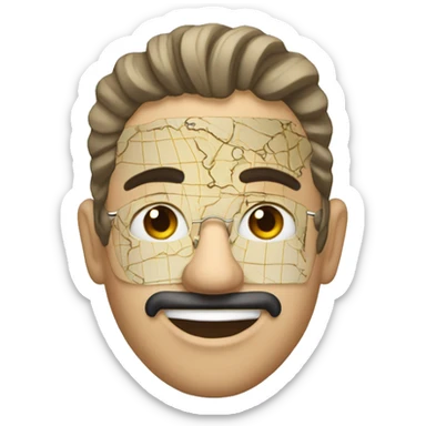 El mapa con la máscara sticker