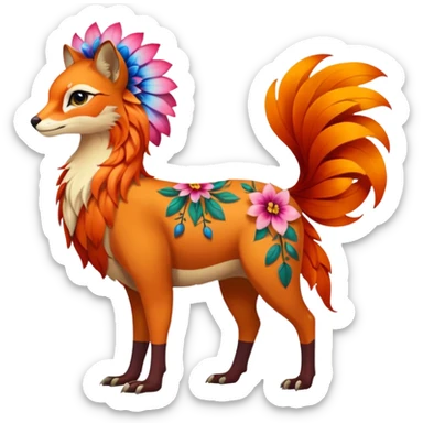 Colorful exotic floral Falvie-Fionbri, full body sticker