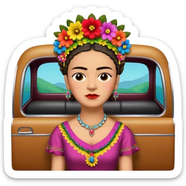 Frida Kahlo in limousine  sticker