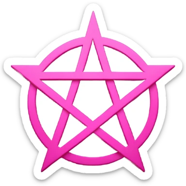 pink pentagram sticker