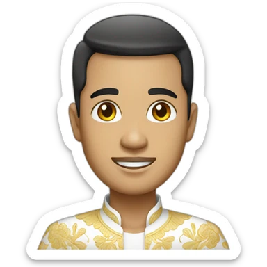 indonesian man in traditional white balinese suit sticker