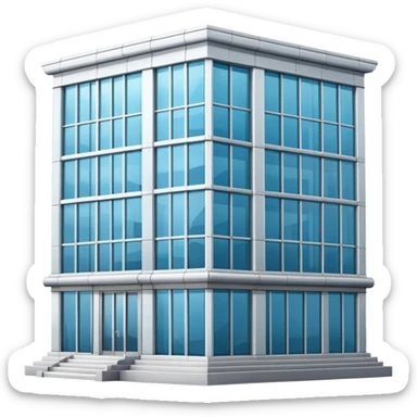 generate realistic detailed bank glass building in 3d style sticker