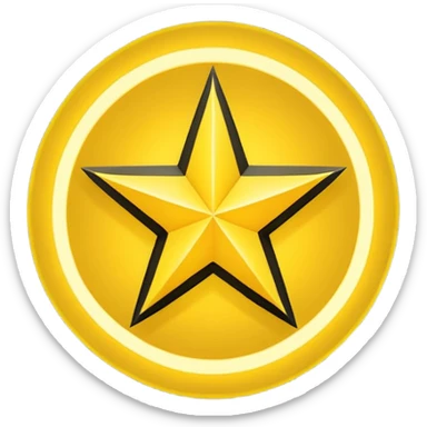 Black star in yellow circle ( snap star) sticker