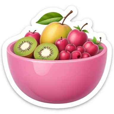 pinkpastel  fruits bowl sticker