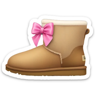 Ugg boots with pink bow on the side sticker