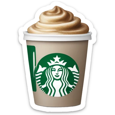 Starbucks coffee cup in a persons hand sticker