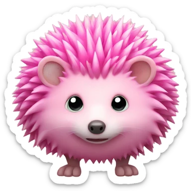Pink hedgehog sticker