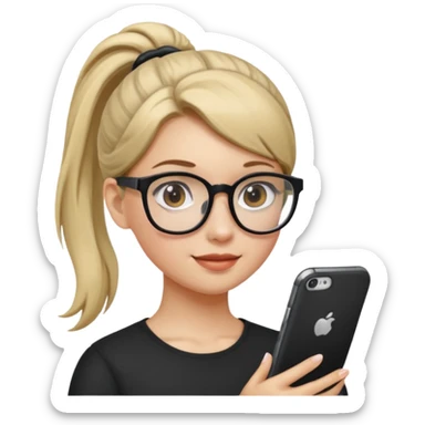 Ponytail Girl with Glasses sticker