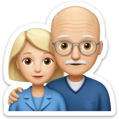 Pareja de abuelos el abuelo calvo y la abuela rubia  sticker