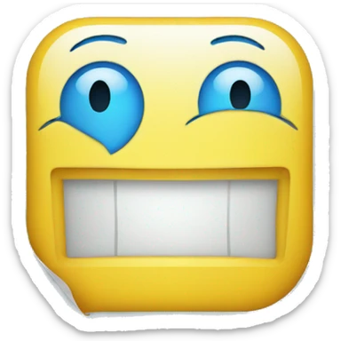 a smiley blue rectangle sticker