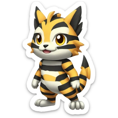 cute cool edgy striped Digimon-Fakemon-animal full body sticker