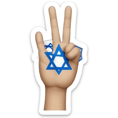 Israel flag and Hand peace sticker