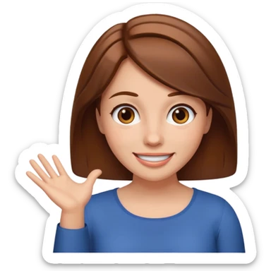 woman shrugging, smiling sticker