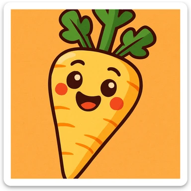 a parsnip, cartoon style sticker