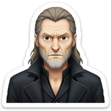 Fenrir Greyback in harry potter, black open chest coat sticker