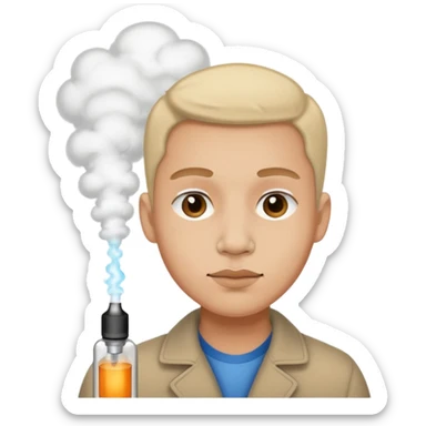 face with steam from nose vape sticker
