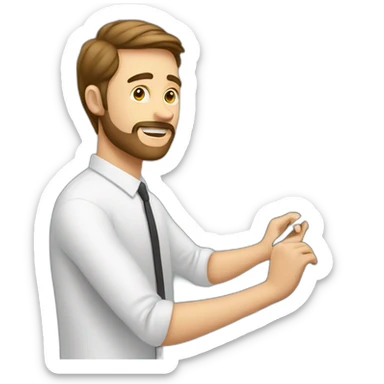 Man writing on a marker board sticker