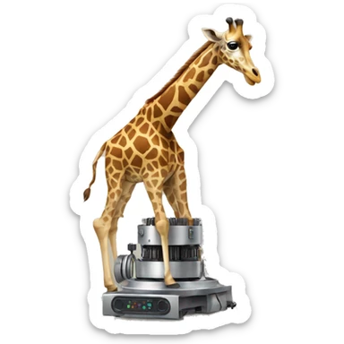 A machine that makes noises that a giraffe would made sticker