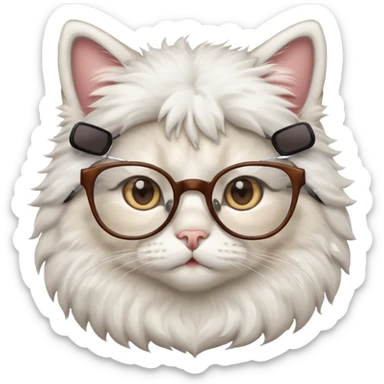  cat with glasses büst sticker
