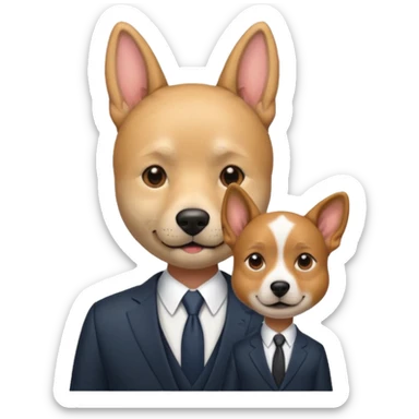 Un humain en costume avec une tête de Chien sticker