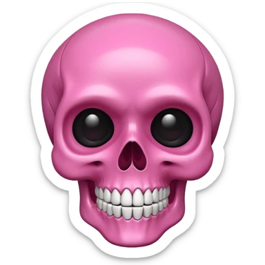Pink skull emoji sticker