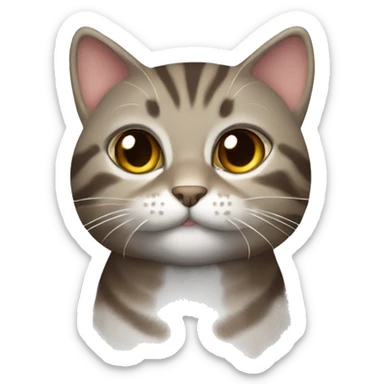 Tabby cat Brown grey sticker