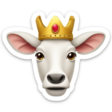 Una cabra con una corona en la cabeza sticker