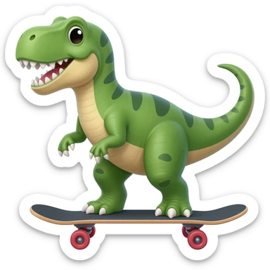 Dinosaur on a skateboard sticker