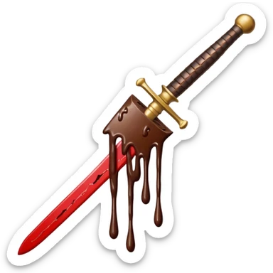 Blood on sword with chocolate sticker