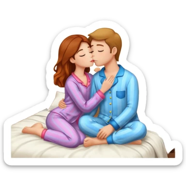 two Kissing in pajamas sticker