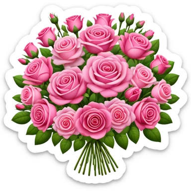 Huge pink flower bouquet with different flowers and pink tones and roses sticker