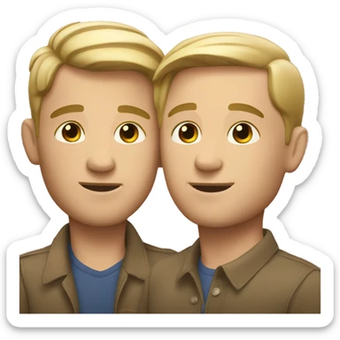 Gay white male couple sticker