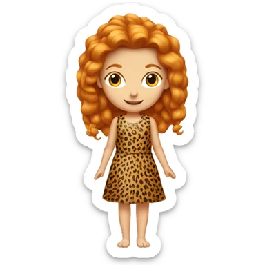 cheetah print ginger girl wearing a dress sticker