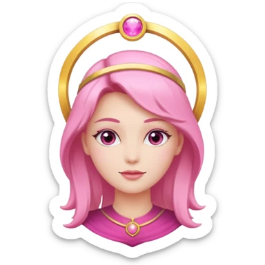 angel emoji, beautiful pink woman with a halo sticker