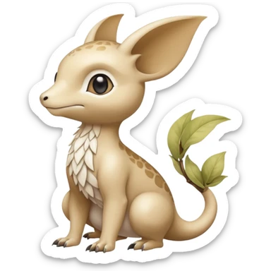White soft natural realistic romantic vintage antique divine beautiful elegant pretty precious cute young youthful  Fakémon-Pokémon-hybrid-creature sticker