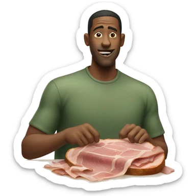 guy eating moldy ham sticker