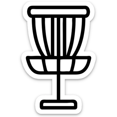 disc golf basket, clean vector icon, minimal, modern sticker