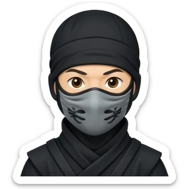  Ninja with mask covering mouth sticker