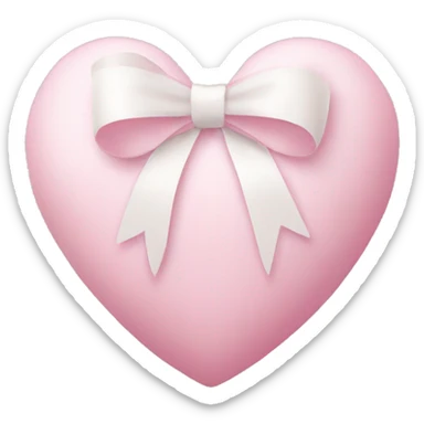 The pastel pink heart wrapped in white bow sticker