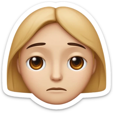A regular emoji with sad eyes and 🫶🏼 sticker