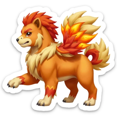 Growlithe-Aracanine-Ponyta-Entei-fusion (full body) sticker