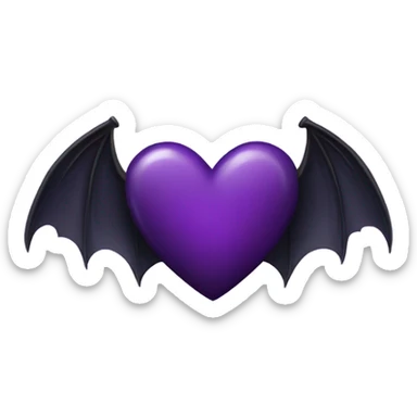 Dark purple heart with bat wings sticker