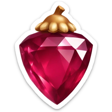 sparkling Ruby Acorn like diamond sticker