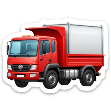 A new red truck with a "TIR" plate sticker