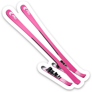 Pink alpine skis  sticker