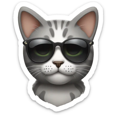 Cat with sunglasses sticker
