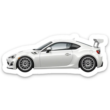 gt86 white sport racing car sticker