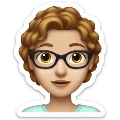 Brown haired white girl with freakles wearing skincare gel mask sticker